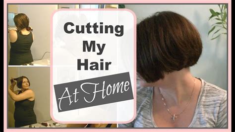How I Cut My A Line Bob At Home Diy Bob Haircut Youtube
