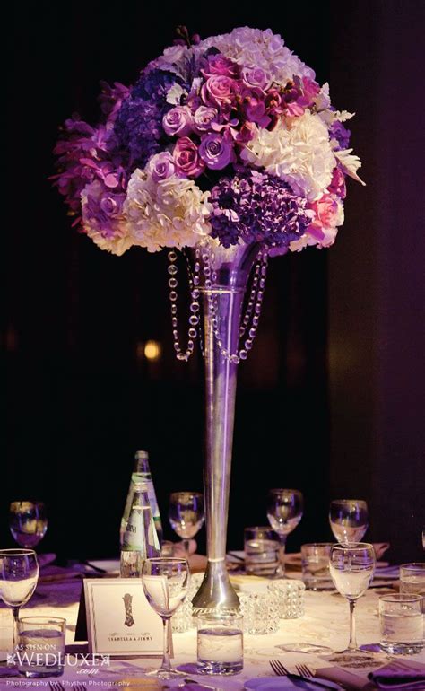 Glam Purple Wedding Centerpieces Purple Centerpieces Wedding