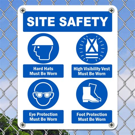Site Safety Rules Sign In Wall Of Post Fit With Or Without Your Logo