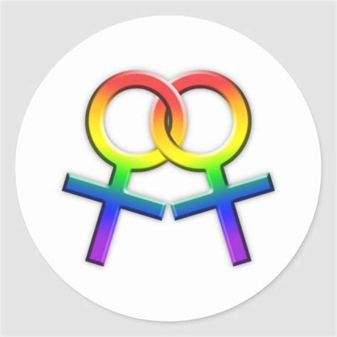 Connected Rainbow Female Symbols Stickers 02 Zazzle Symbols Female Symbol Rainbow