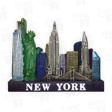 New York City Skyline Magnet Mit Freiheitsstatue Und One Wtc