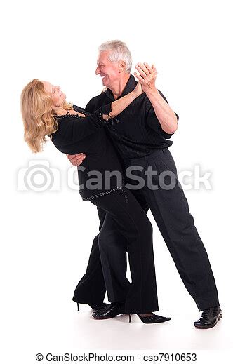 Old Couple Dancing Cute Old Couple Posing On A White Canstock