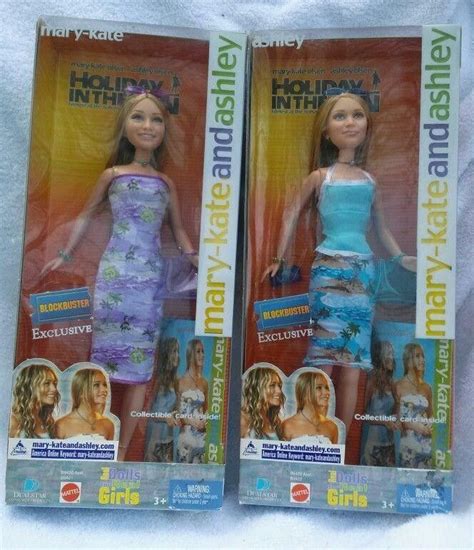 mary kate and ashley olsen dolls new in box some sticker residue on bottom right corners of each