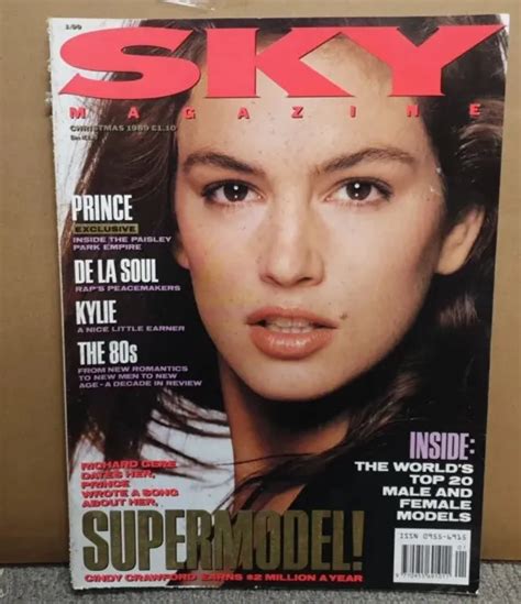 Sky Magazine December 1989 Cindy Crawford Supermodels Kylie Minogue