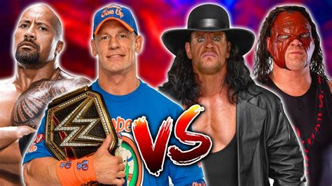 John Cena And The Rock Vs The Undertaker And Masked Kane Brothers Of