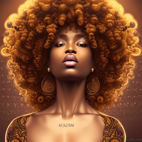 Luxurious Light Brown Skinned Woman With Big Curls · Creative Fabrica