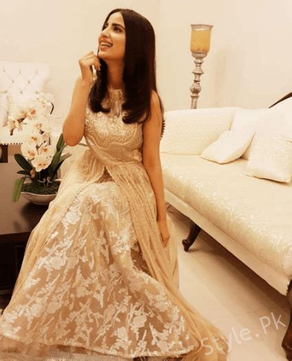 Saboor Ali Looks Beautiful In Ivory Gown At A Birthday Party