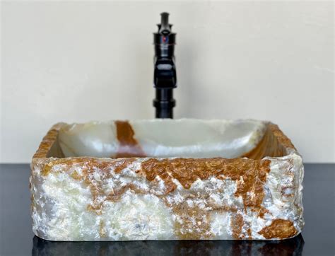 Natural Stone Sink Onyx Sink Rustic Travertine Marble Hand Carved