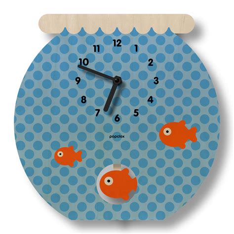 Fishbowl Pendulum Clock Popclox Wall Clocks For Kids