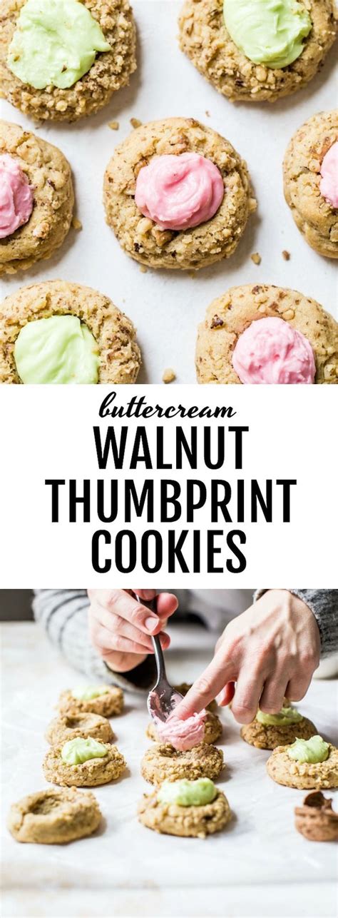 Buttercream Walnut Thumbprint Cookies Thumbprints Coated In Walnuts