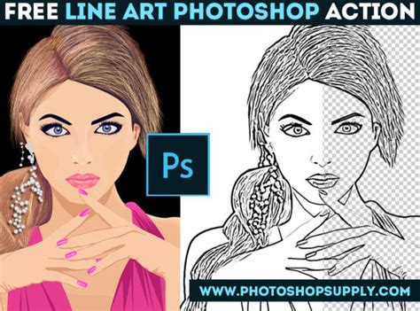 Free Line Art Photoshop Tutorial And Action