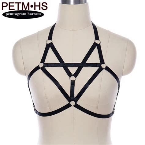 Pentagram Harness Women Sexy Black Tops Bondage Lingerie Body Harness