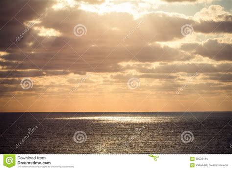 Beautiful Sunrise Over The Horizon Stock Photo Image Of Sunbeams