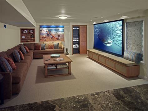 Home theater room used to be a room that will require a lot of money to create. Basement Ideas With Entertainment Area | HomeMydesign