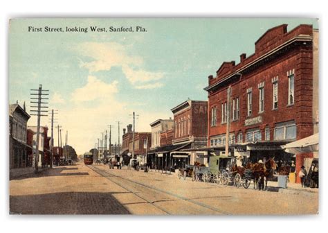 Sanford Florida First Street Looking West Vintage And Antique