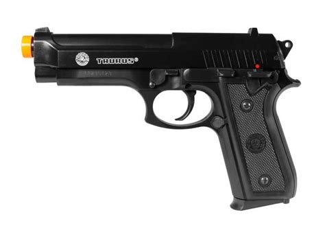 It is powered by a rechargeable battery and can shoot semi or full auto. Cybergun Taurus PT92 Metal Slide Spring Airsoft Pistol ...