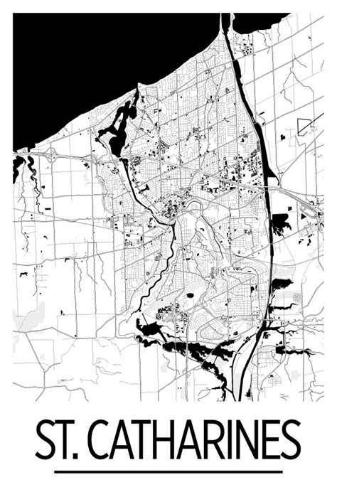 St Catharines Ontario Map Poster Ontario Map Print Art Etsy