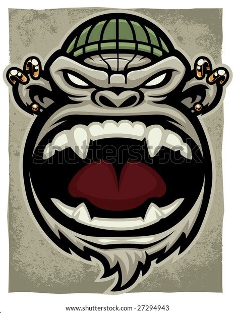 Vector Illustration Angry Screaming Gorilla Monkey Image Vectorielle