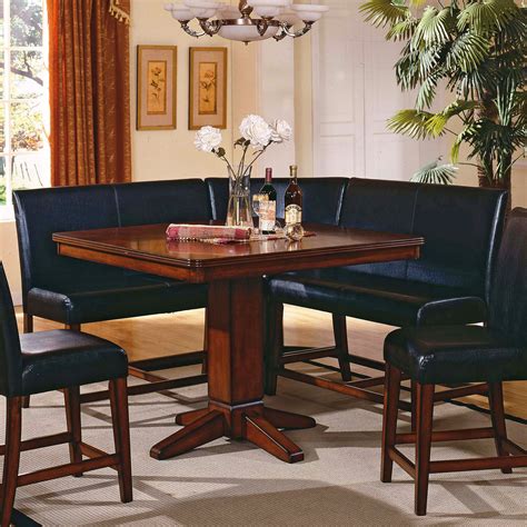 Steve Silver Plato 4 Piece Counter Height Nook Dining Table Set 1099
