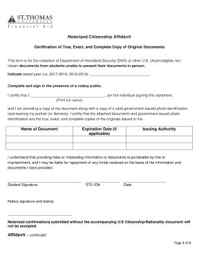 Fillable Online Notarized Citizenship Affidavit Fax Email Print Pdffiller