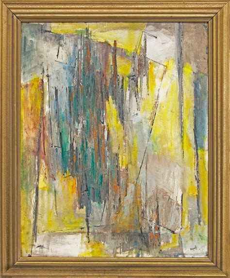 Charles Ragland Bunnell 1950s Abstract Expressionist Composition Mid