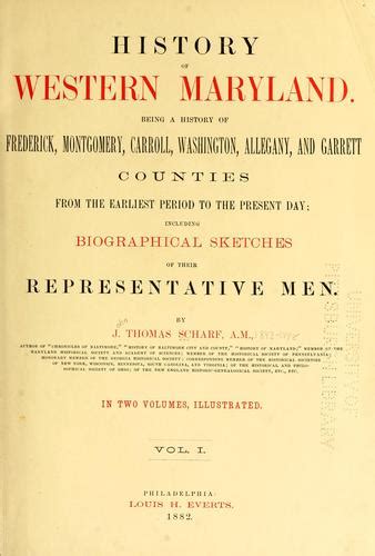 History Of Western Maryland By J Thomas Scharf Open Library