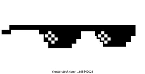 Vektor Stok Pixel Art Glasses Thug Life Meme Tanpa Royalti 1812365881 Shutterstock