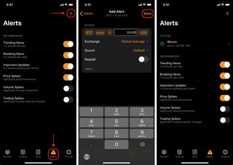 Coinbase app is loaded with features like automatic buy's, price alert which enables the user to be informed with the latest updates. How to Add an Alert - Crypto Pro
