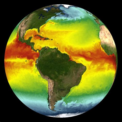 Sea Surface Temperature Noaa Model With Vegetation Science On A Sphere