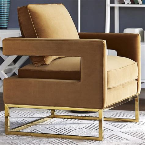 Tov Furniture Avery Cognac Velvet Chair Nebraska Furniture Mart