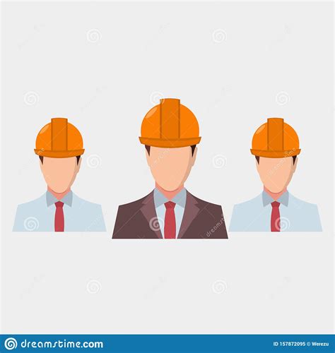 Architect Or Engineer Manager Construction Symbol Vector Illustration