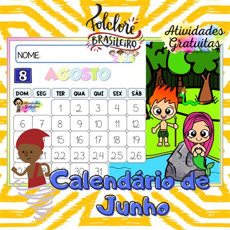 Calendário Mes De Agosto