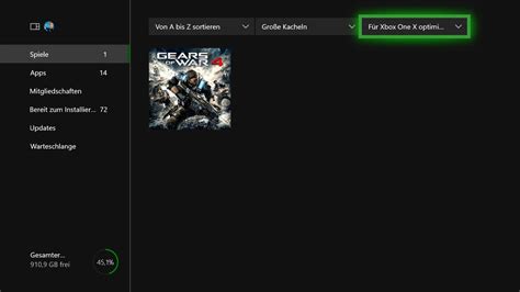 Xbox One X So Findet Ihr Eure Enhanced Spiele Im Menü