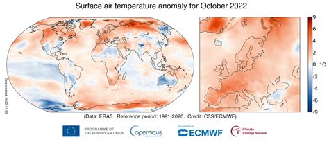 Surface Air Temperature For October 2022 Copernicus