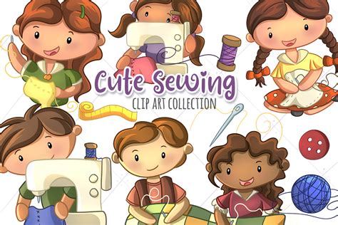 Cute Sewing Clip Art Collection By Keepin It Kawaii Thehungryjpeg