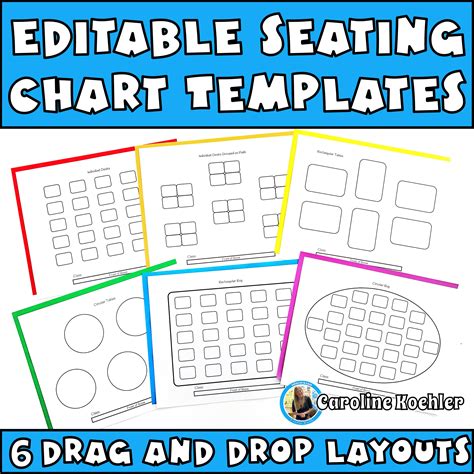 Back to School Seating Chart Editable Classroom Templates | Desks