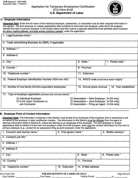 Temporary Employment Application Form H 2a Employment Application