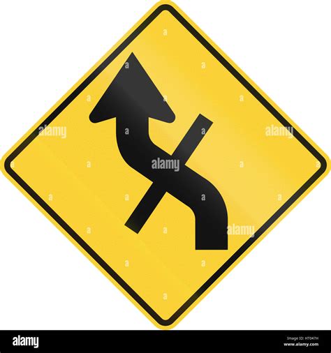 United States Mutcd Warning Road Sign Intersection In Curve Stock
