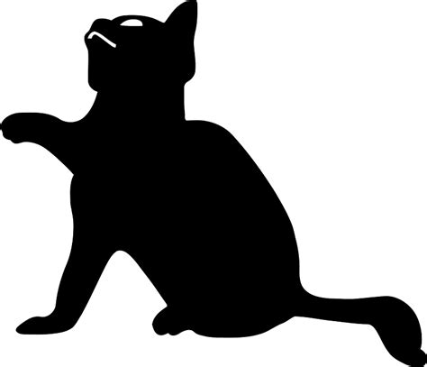 Playing Kitten Silhouette Clipart Free Download Transparent Png