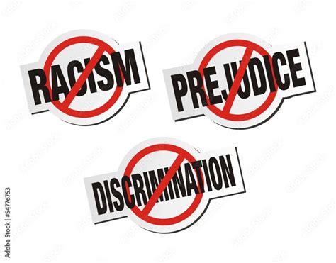 Anti Racism Anti Prejudice Anti Discrimination Sticker Sign Vector De