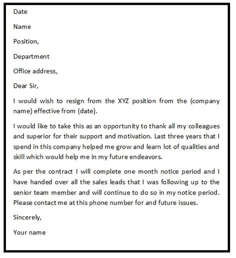Polite Resignation Letter Sample Resignation Letters Sample