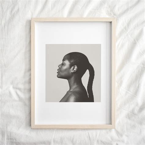 Minimalist Monochrome Female Portrait Print It Yourself Wall Etsy