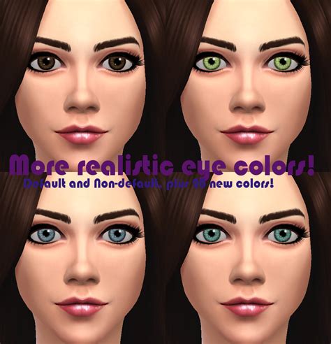 Mod The Sims More Realistic Looking Eye Colors Default And Non Default