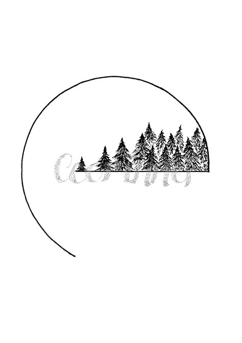 Geometric Scottish Pine Forest Print — Ccorinnef