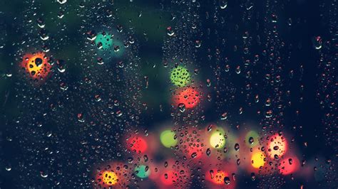 479017 4k Bokeh Night Car Water Drops Water On Glass Lights