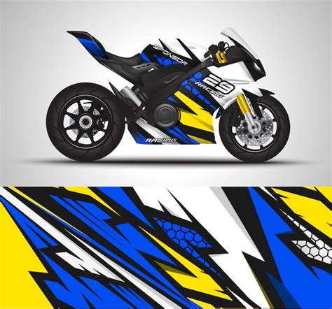Motocross Wrap Pegatina Y Vinilo Adhesivo Ilustración Vector Premium