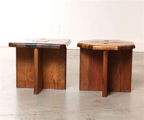 Craftsman Wooden Puzzle Table Pair At 1stdibs