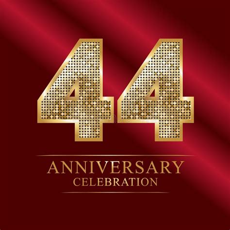 44 Years Anniversary Celebration Logo 44th Anniversary Luxury Design