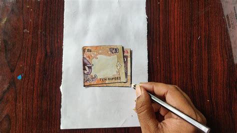 How To Draw 10 Rupees Note Realistic Drawing Step By Step Colour