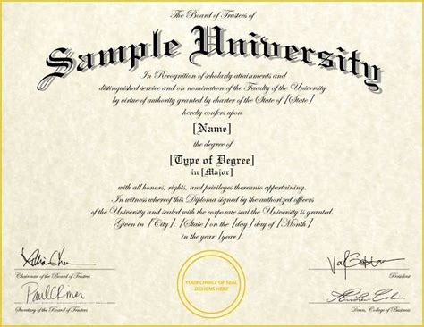 Free University Diploma Templates Of Fake Diplomas And Certificates